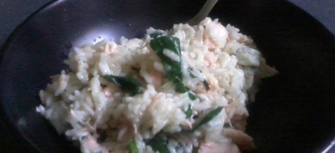 salmon, spinach and lemon risotto